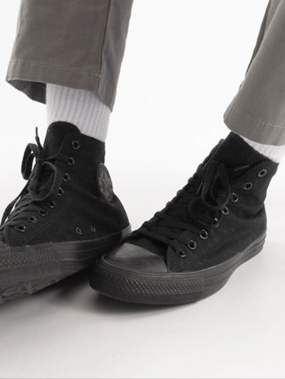Converse Black All-star High Tops in Full Black Design/Colour-way (Size US 10.5)